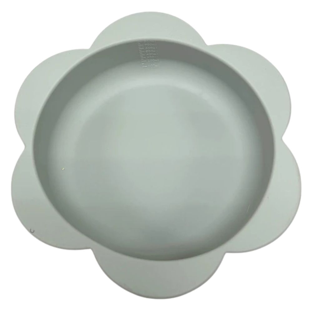 Precious Tails Silicone Floral Pet Food & Water Bowl with Non Skid Suction Base - Gray