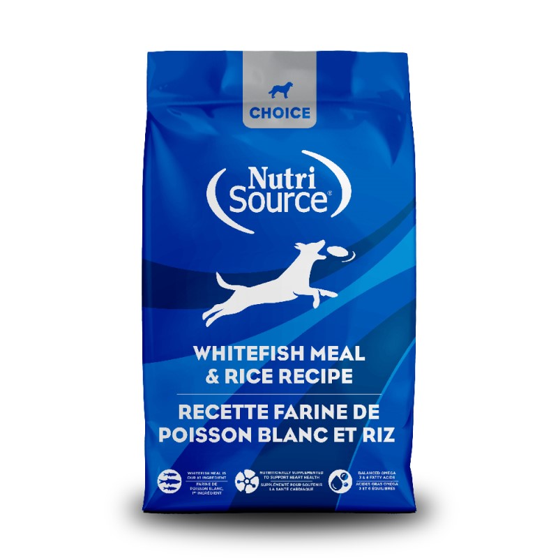 NutriSource Choice Adult Dry Dog Food - Grain Inclusive Whitefish Meal & Rice Recipe