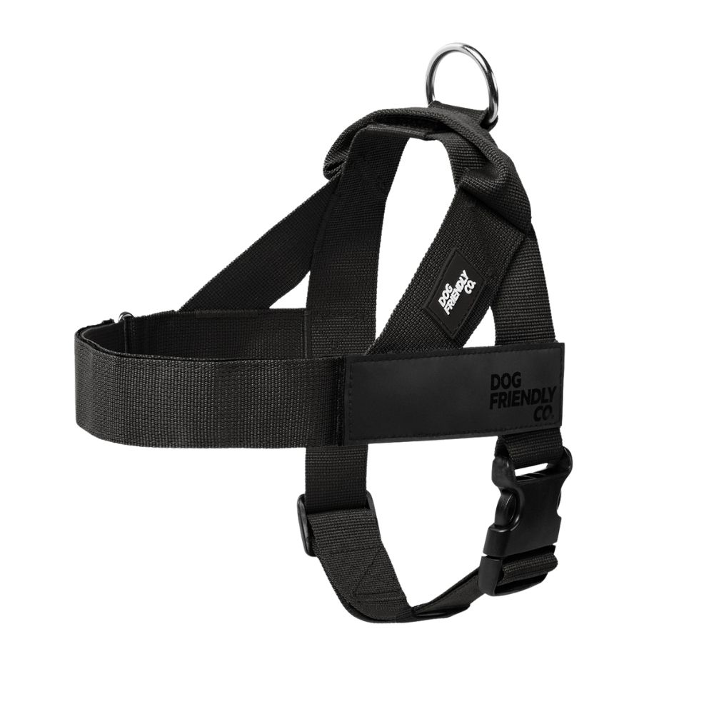 Dog Friendly Co. Dog Harness - One Click Buckle, Adjustable & Breathable - Black
