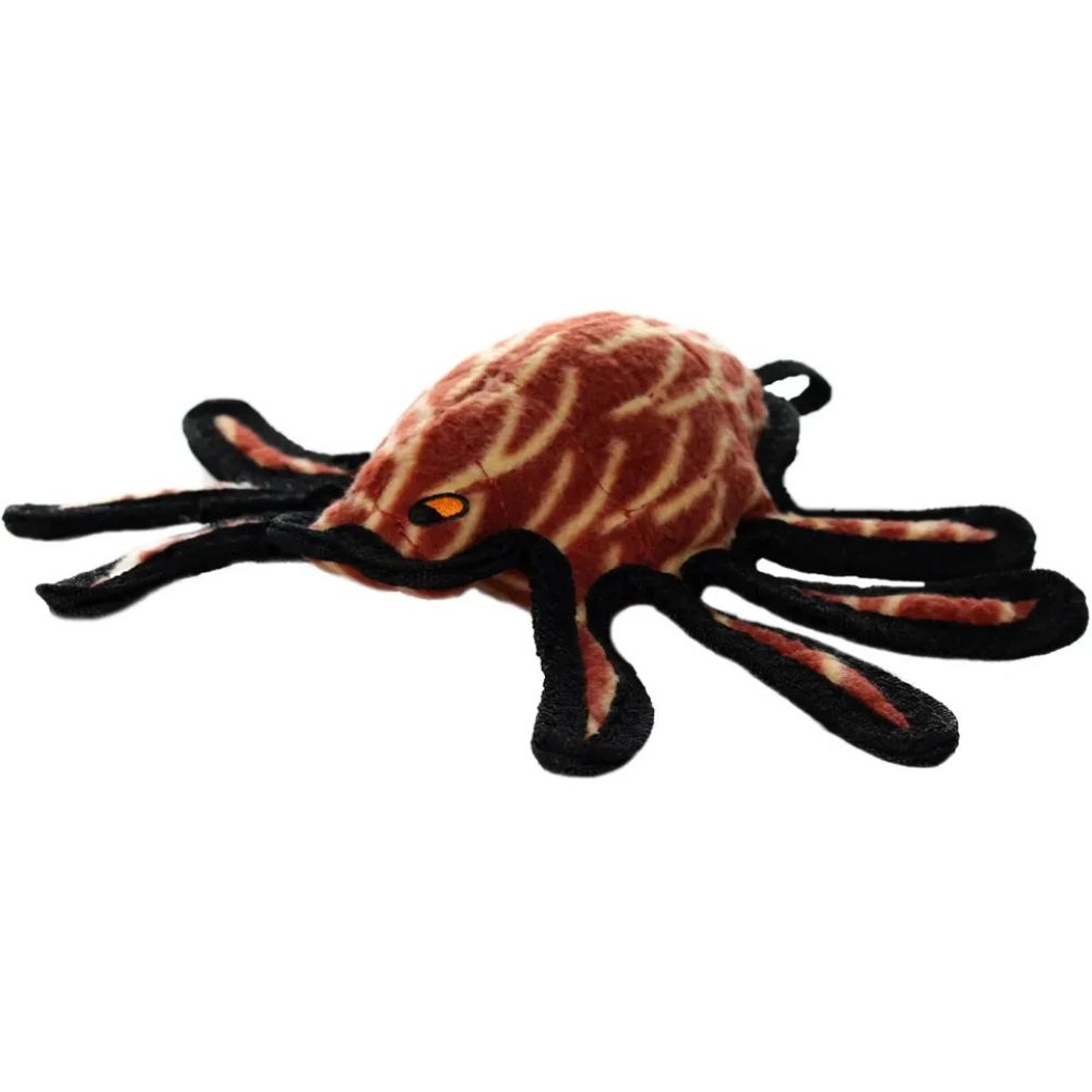 TUFFY Plush Dog Toy - Durable Multi Layer Fabric with Squeaker for Fetch & Tug Play - Desert Spider