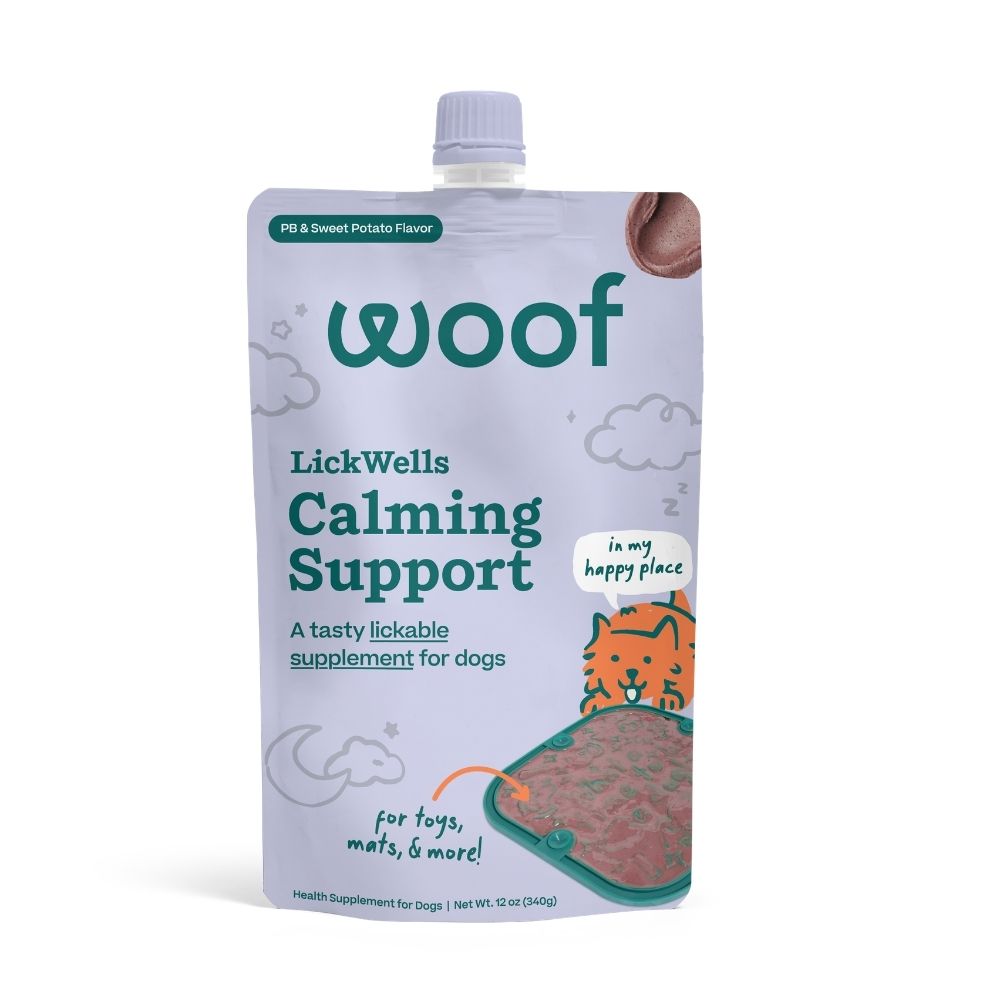 Woof LickWells Calming Support Dog Supplement - Squeezable & Soothing No Mess Treat