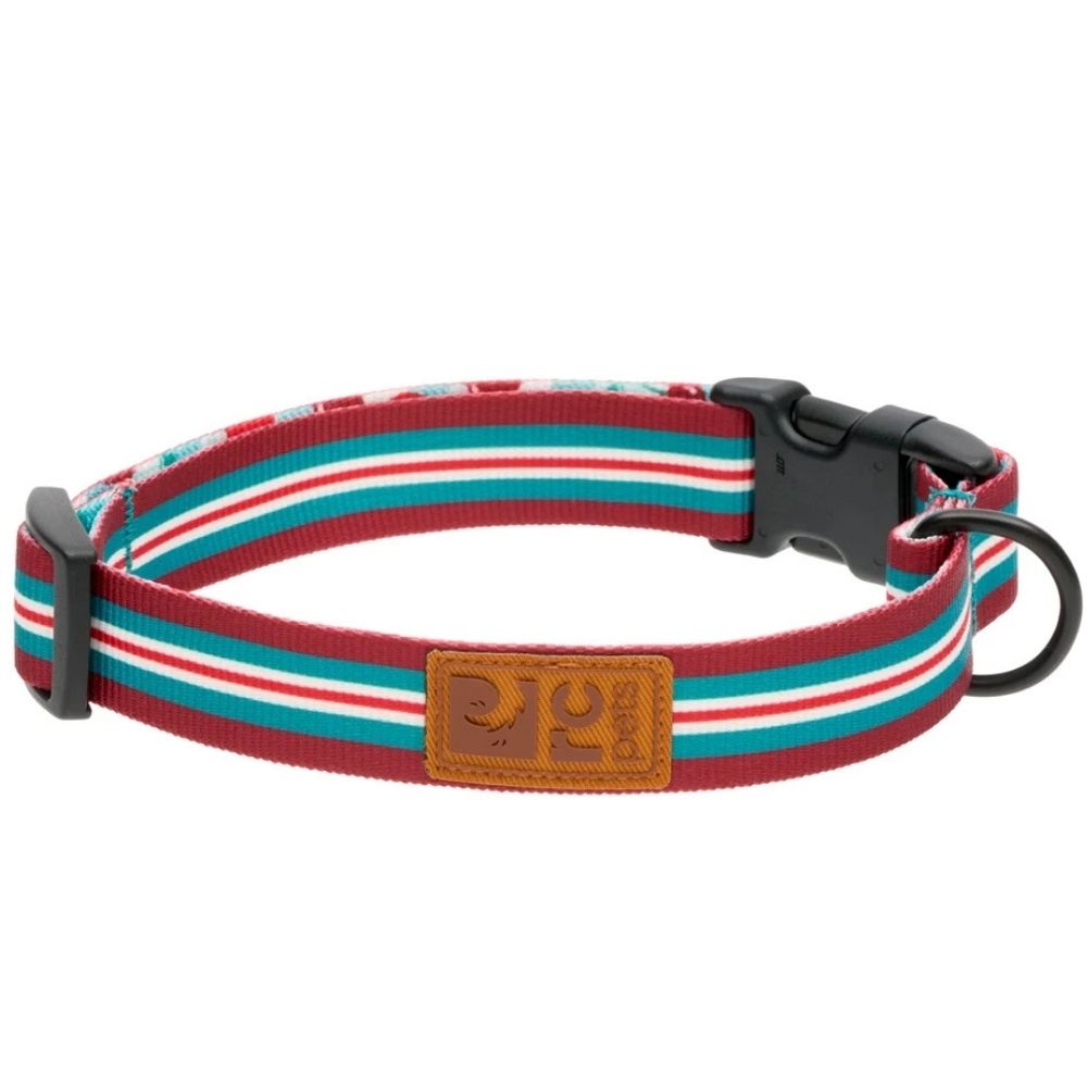 RC Pets Eco Friendly Dog Collar - Lightweight Recycled Webbing & Rust Resistant Hardware - Orchard Stripe