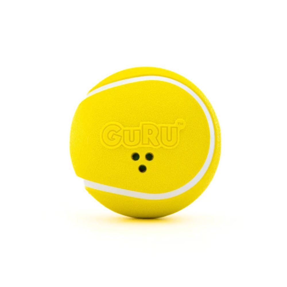 GURU Pet Company Giggling Oversized Tennis Ball Dog Toy - Durable, Giggle Sound & Dishwasher Safe