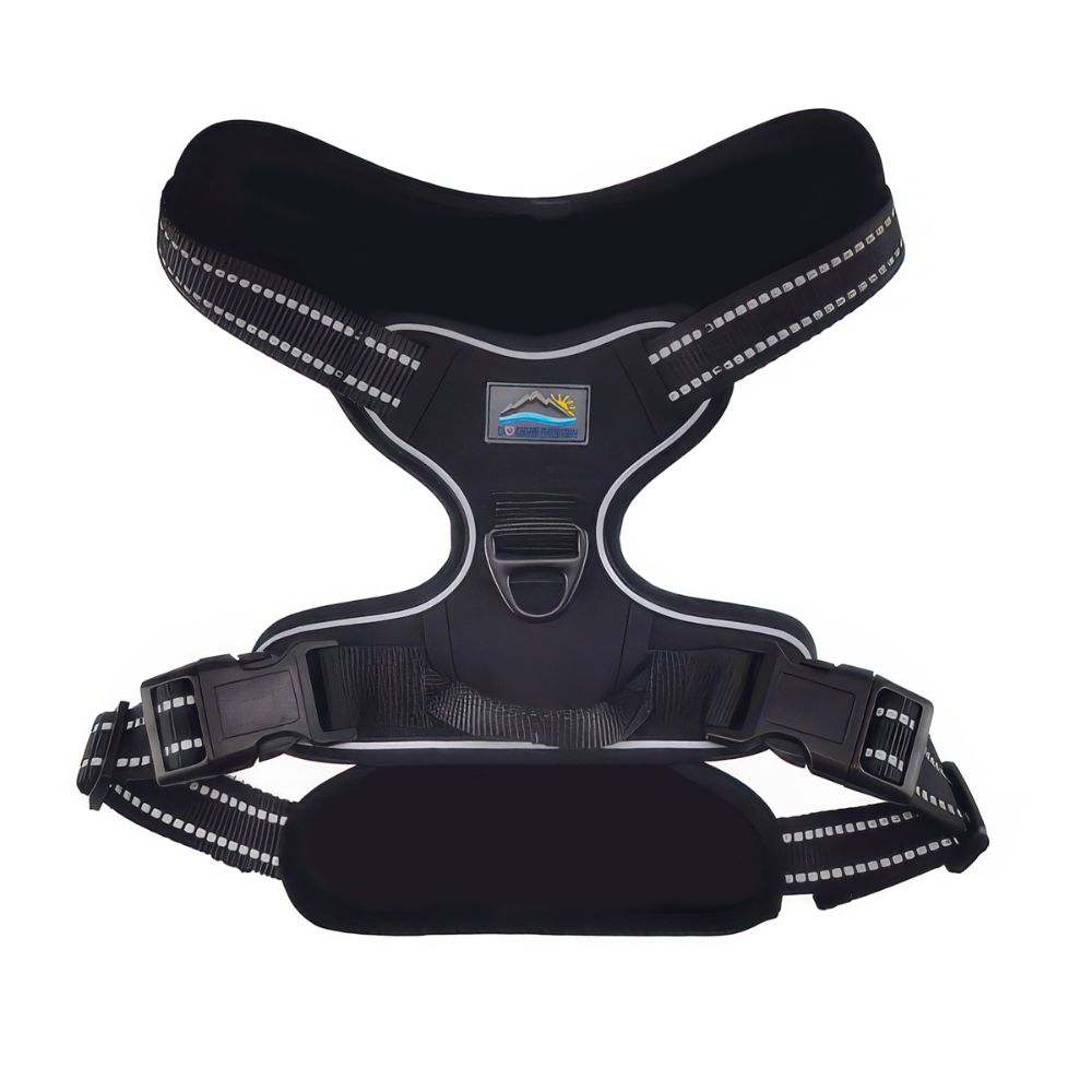 Doggie Design Venture Paw No Pull Dog Harness - Water Resistant Adventure Gear with Traffic Handle - Midnight