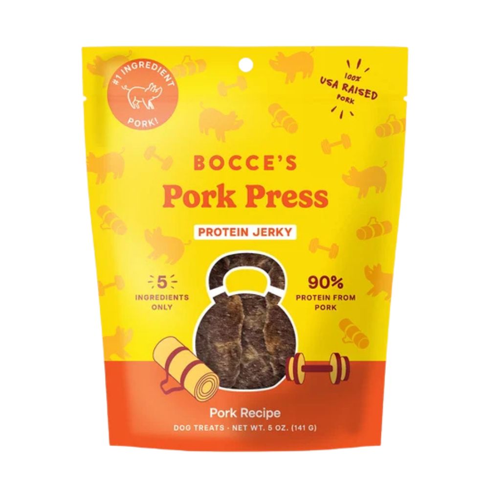 Bocce's Bakery Protein Jerky Cuts Dog Treats - Pork Press