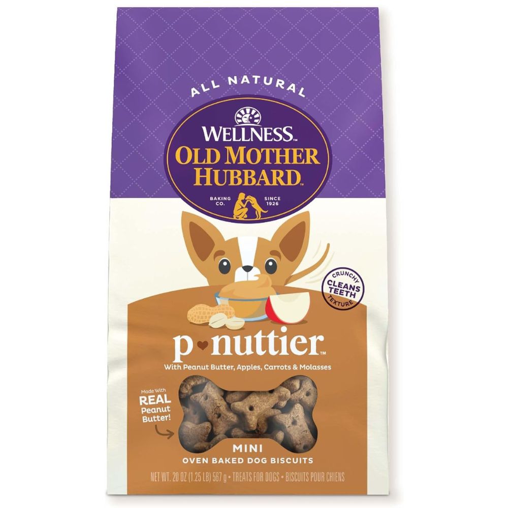 Old Mother Hubbard Crunchy Dog Treats - Natural High Protein Biscuits - P-Nuttier Recipe - Mini