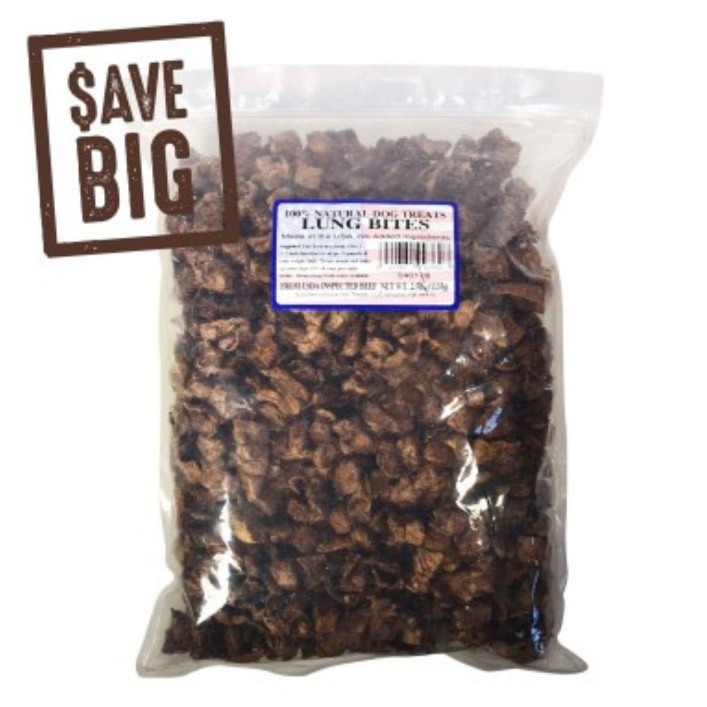 Butcher's Block Bones - Dog Treat - Single Ingredient High Protein Reward - Beef Lung Bites