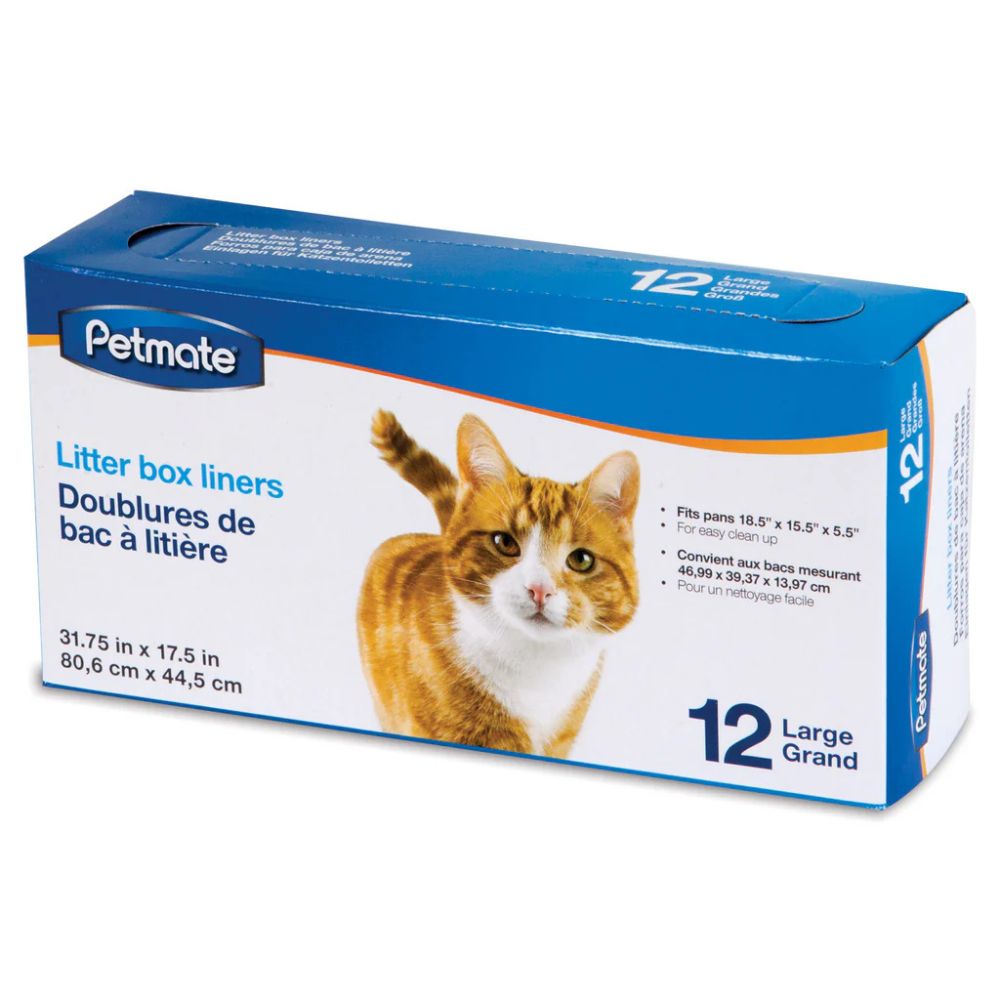 Petmate Litter Box Liners - Tear Resistant Waste Bags - Large
