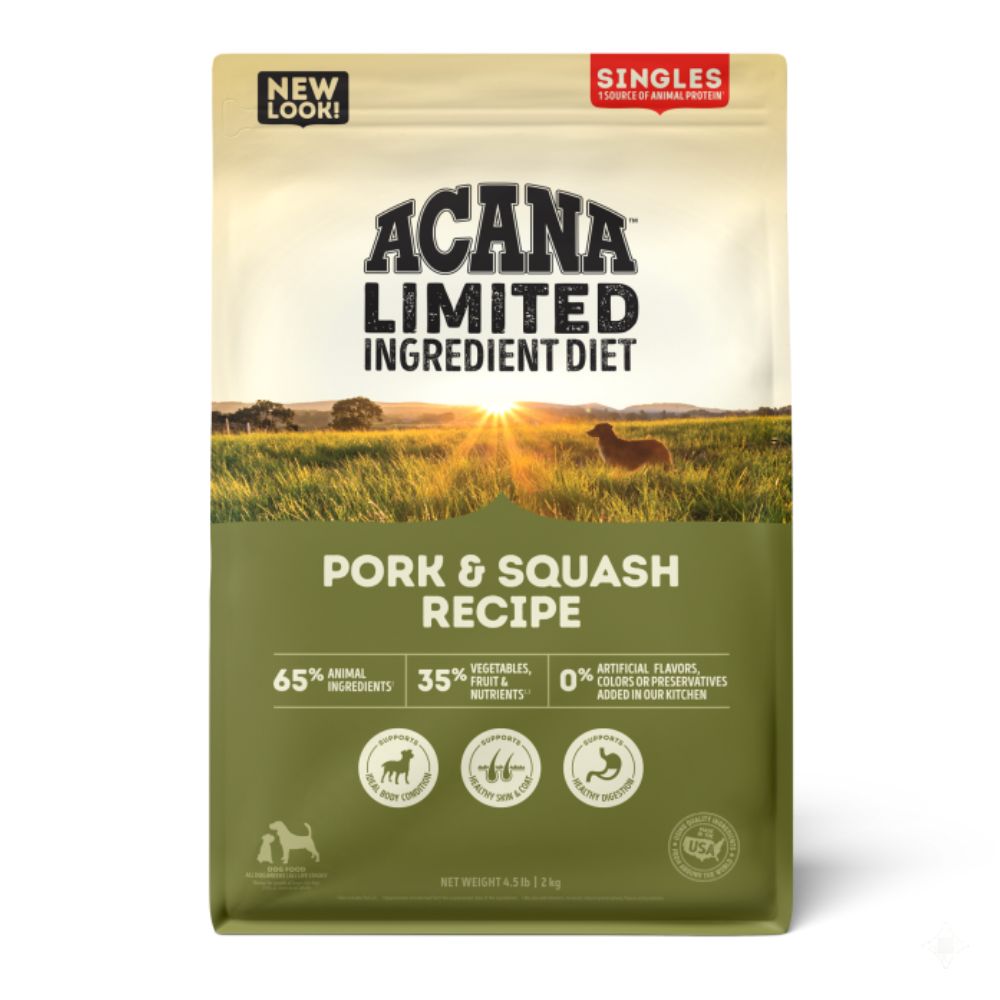 ACANA Limited Ingredient Dry Dog Food - Supports Digestive Health - Singles Pork & Squash Recipe