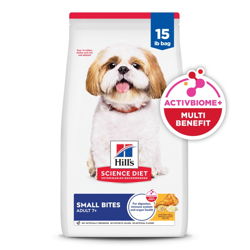 Hill's Science Diet Mature Adult 7+ Dry Dog Food Small Bites for Healthy Aging & Lean Muscle – Chicken Recipe