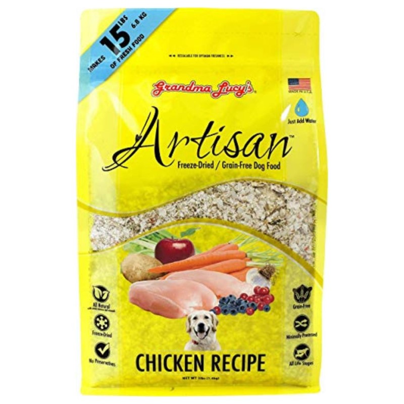 Grandma Lucy's - Artisan Freeze Dried Dog Food - Grain Free All Natural Ingredients - Chicken Recipe