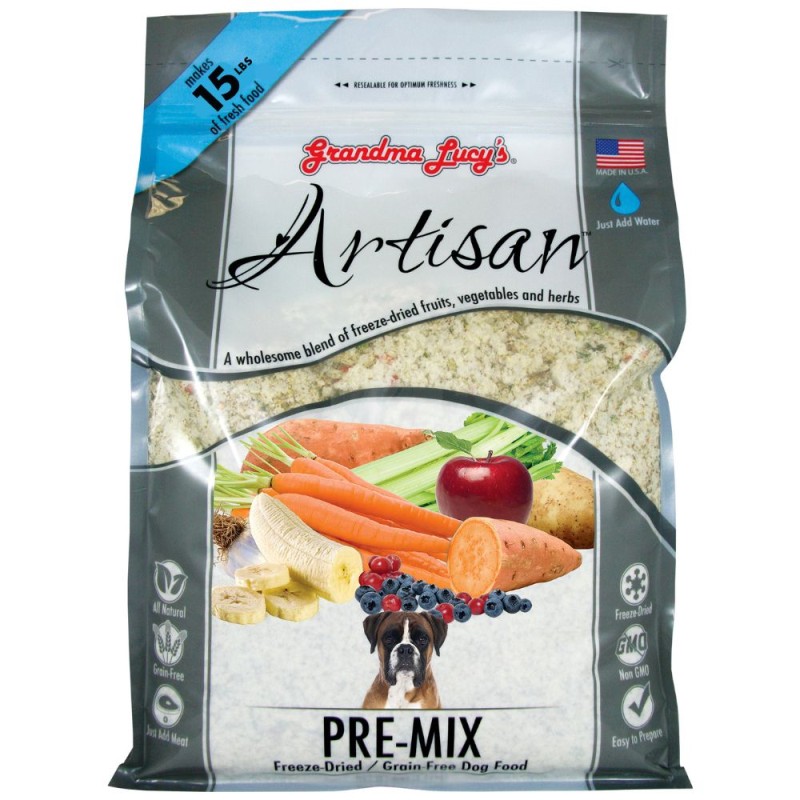 Grandma Lucy's Artisan Freeze Dried Fresh Dog Food - Grain Free All Natural Ingredients - Pre Mix Recipe - 3 lbs Bag