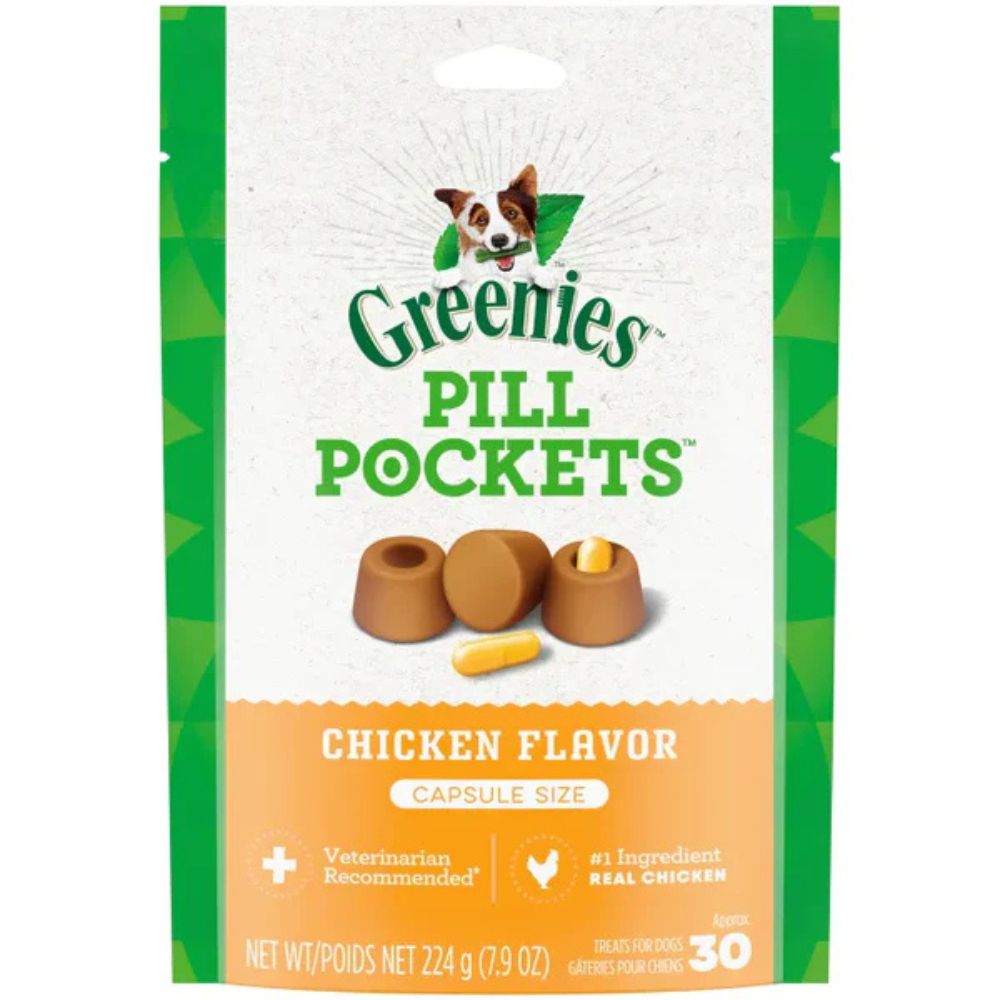 Greenies - Pill Pockets Dog Treats - Easy Capsule Medication Hiding Pouch - Chicken Flavor