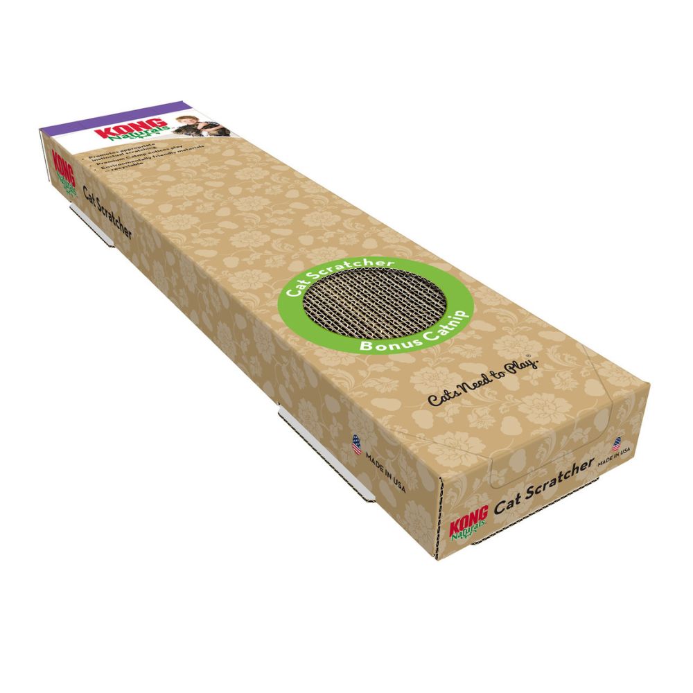 KONG Naturals Cat Scratcher - Reversible Eco Friendly Scratch Pad with Premium Catnip - Single