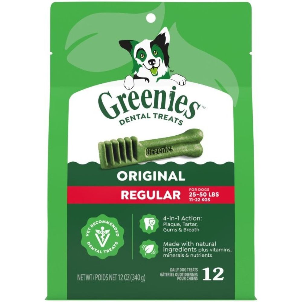 Greenies Original Dental Dog Treats - Veterinarian Recommended Oral Health Chews - Regular