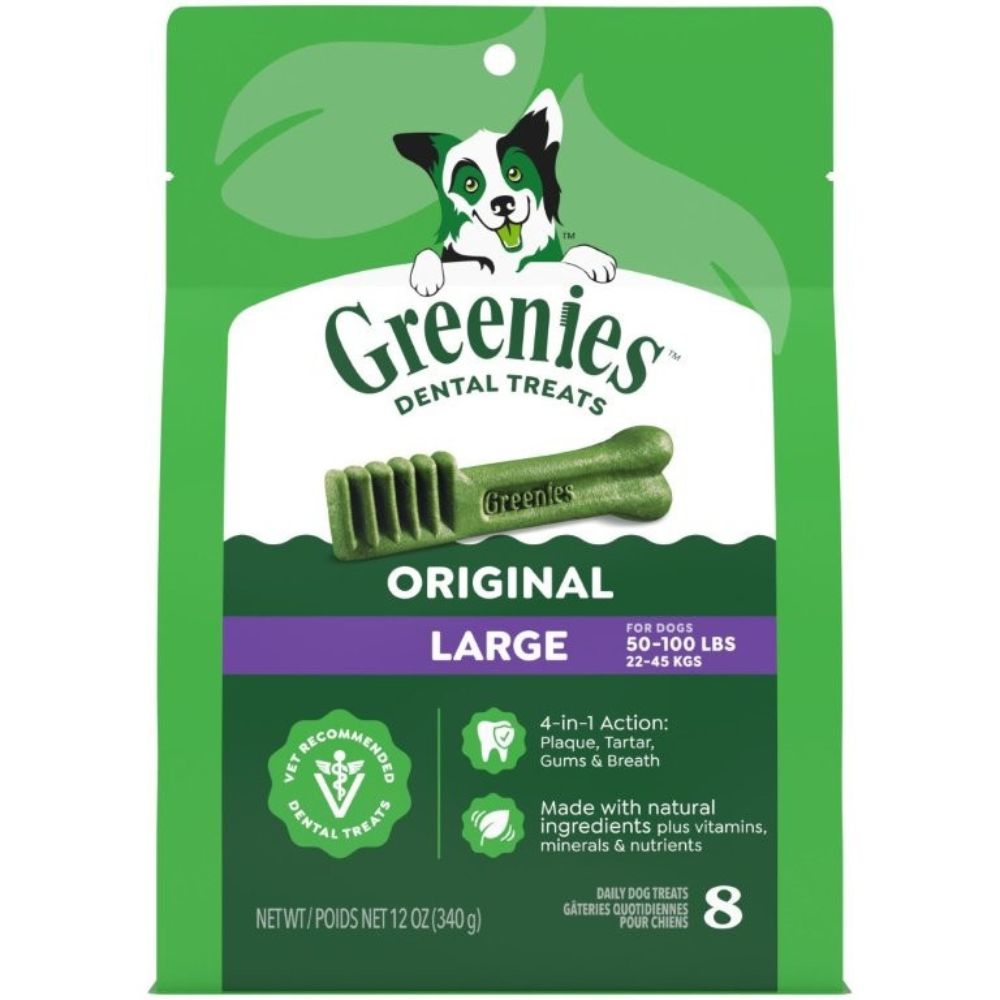 Greenies Original Dental Dog Treats - Veterinarian Recommended Oral Health Chews - Large