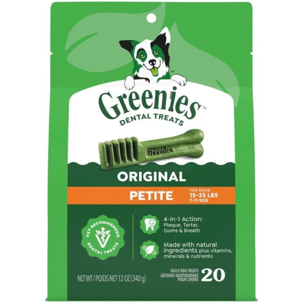 Greenies Original Dental Dog Treats - Veterinarian Recommended Oral Health Chews - Petite