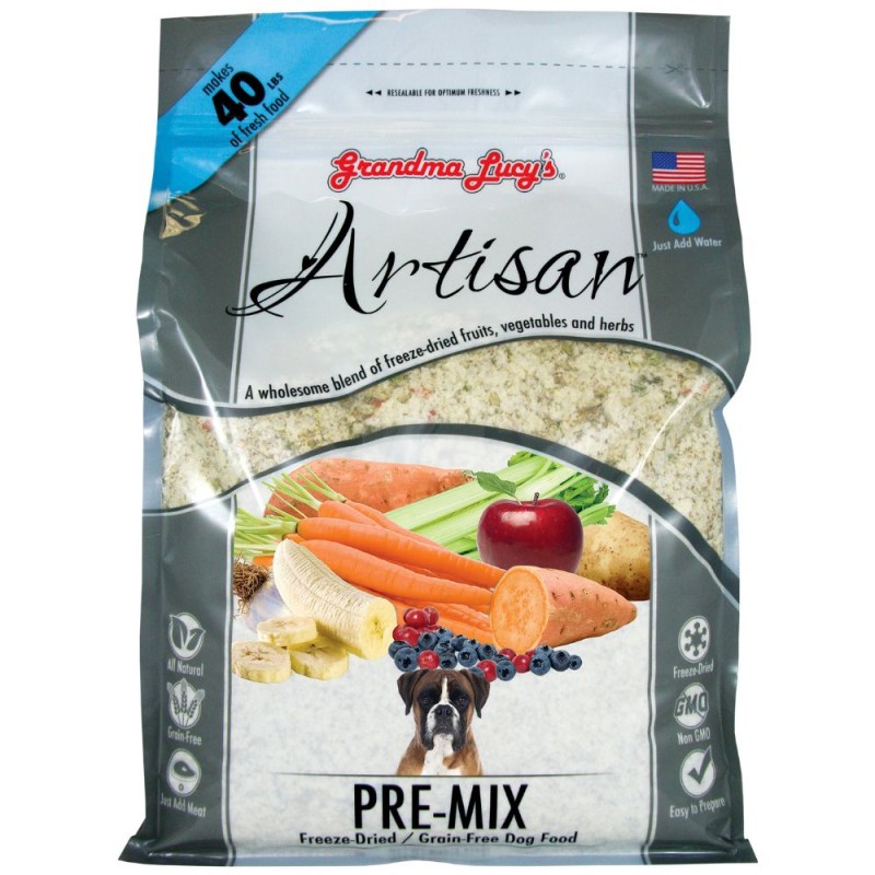 Grandma Lucy's Artisan Freeze Dried Fresh Dog Food - Grain Free All Natural Ingredients - Pre Mix Recipe