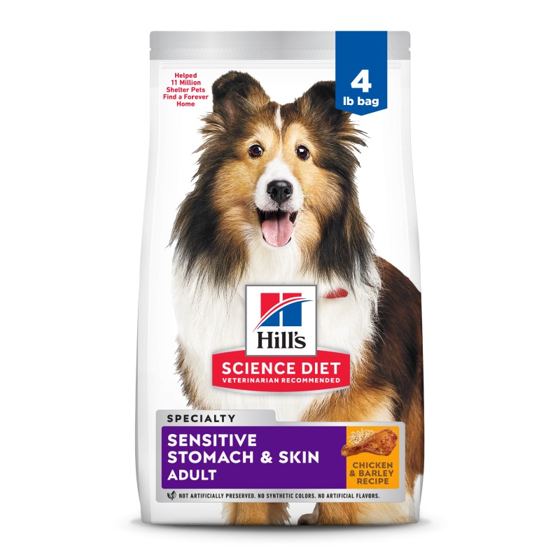 Adult Dry Dog Food For Sensitive Stomach & Skin – Chicken & Barley Recipe