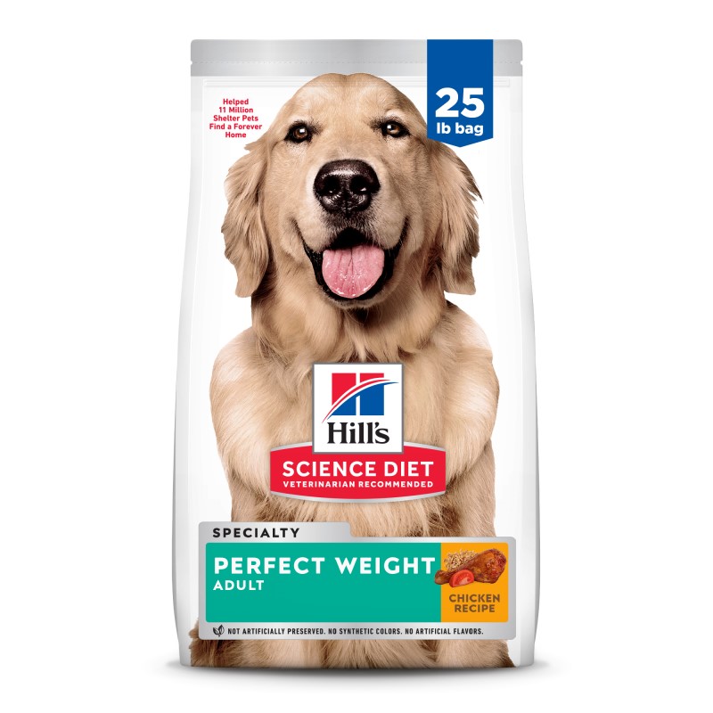 Hill's Science Diet Adult Dry Dog Food Perfect Weight & Lean Muscle Support – Chicken Recipe