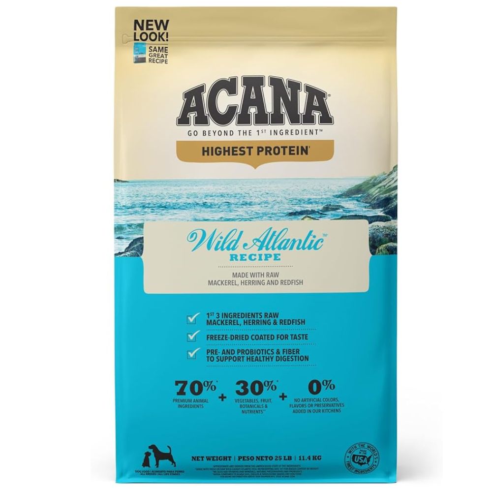 ACANA - Highest Protein Dry Dog Food - Freeze Dried Coated For Taste - Wild Atlantic Recipe - 25 lbs Bag