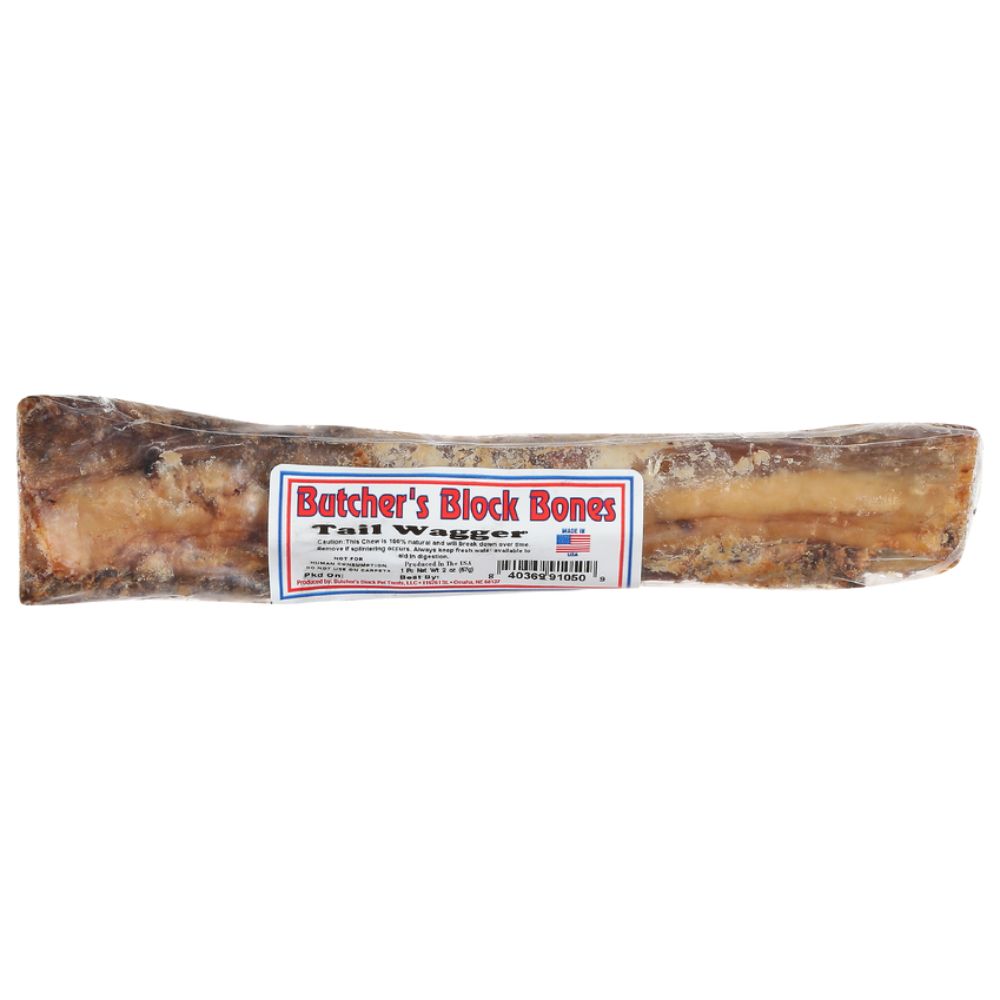 Butcher's Block Bones - Dog Chew – Single Ingredient Hickory Smoked Beef Rib Bone – Tail Wagger