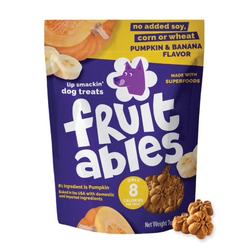 Fruitables Dog Treat - Healthy Crunchy Snack with Superfoods - Pumpkin & Banana