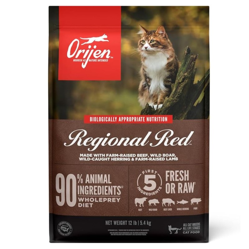 Orijen - High Protein Dry Cat Food - Grain Free with WholePrey Nutrition - Regional Red