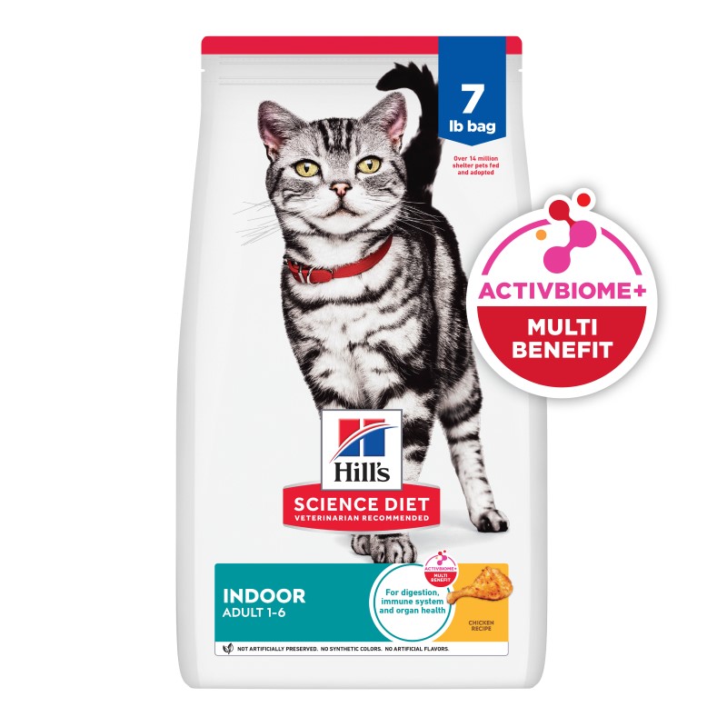 Hill's Science Diet Adult Dry Cat Food for Indoor Cats – Chicken Recipe – Supports Healthy Digestion