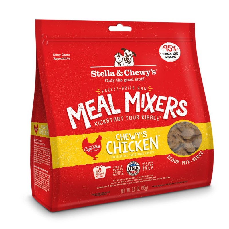 Stella & Chewy's Freeze Dried Raw Dog Food Meal Mixer - High Protein & Grain Free - Chewy's Chicken Recipe - 3.5 oz