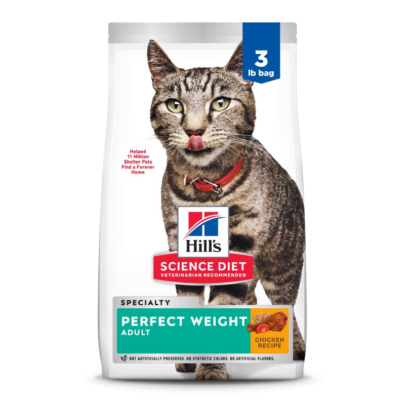 Hill's Science Diet Adult Dry Cat Food Perfect Weight & Lean Muscle Support – Chicken Recipe