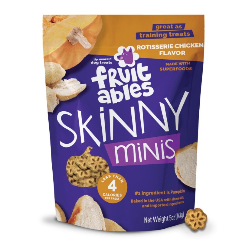 Fruitables Skinny Minis® Dog Treat - Big Flavor Soft Chews with Superfoods - Rotisserie Chicken