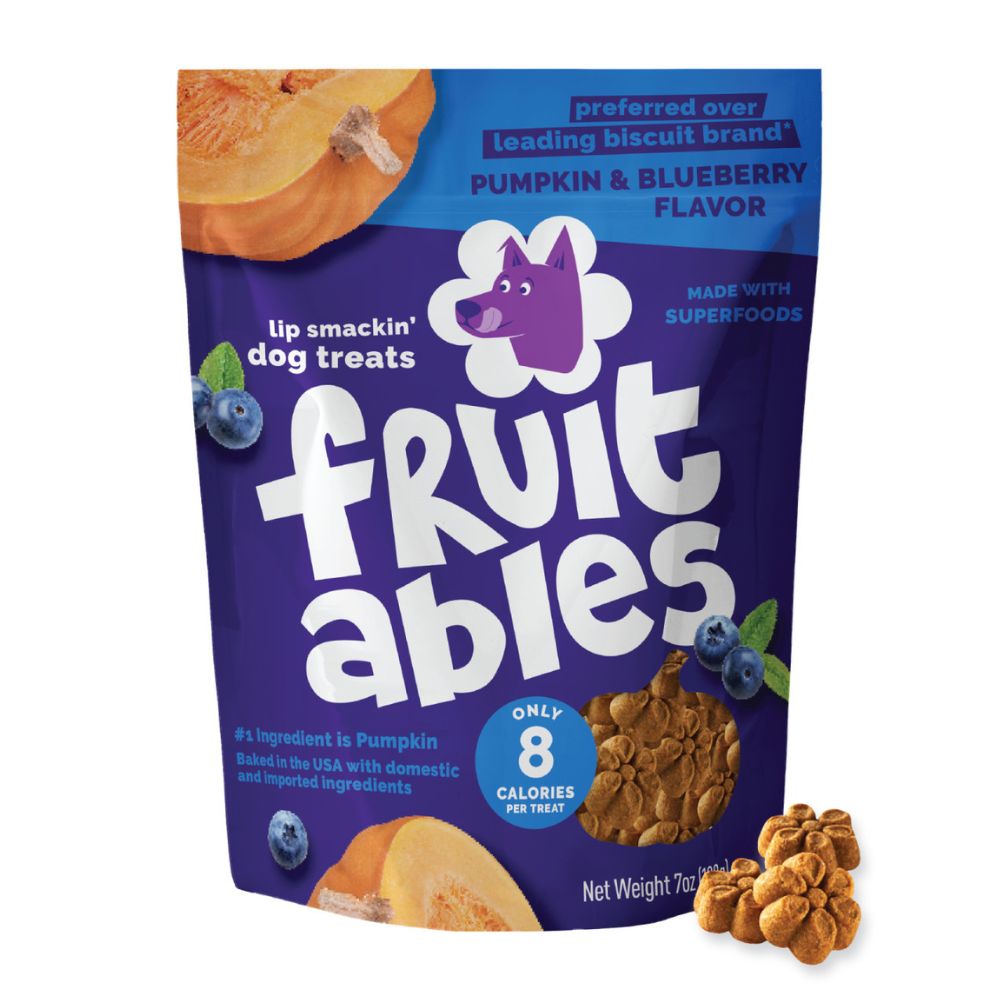 Fruitables Dog Treat - Healthy Crunchy Snack with Superfoods - Pumpkin & Blueberry