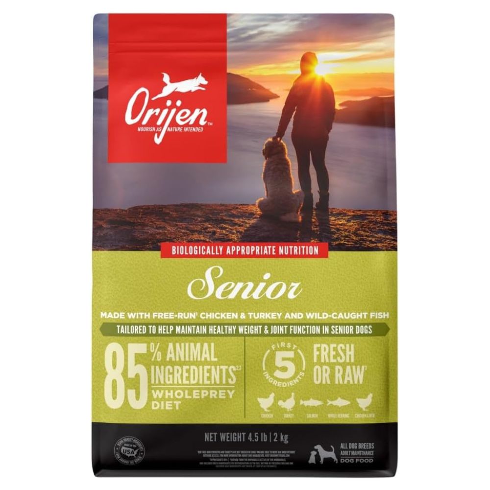 Orijen High Protein Dry Dog Food - Supports Joints & Healthy Weight - Senior - 4.5 lbs Bag