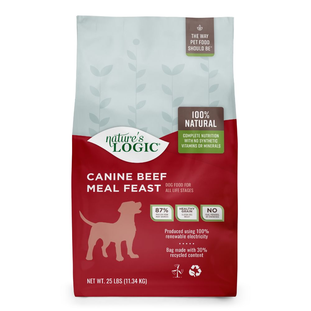 Nature's Logic Dry Dog Food - Natural Wholesome Ingredients for Complete Nutrition - Canine Beef Meal Feast
