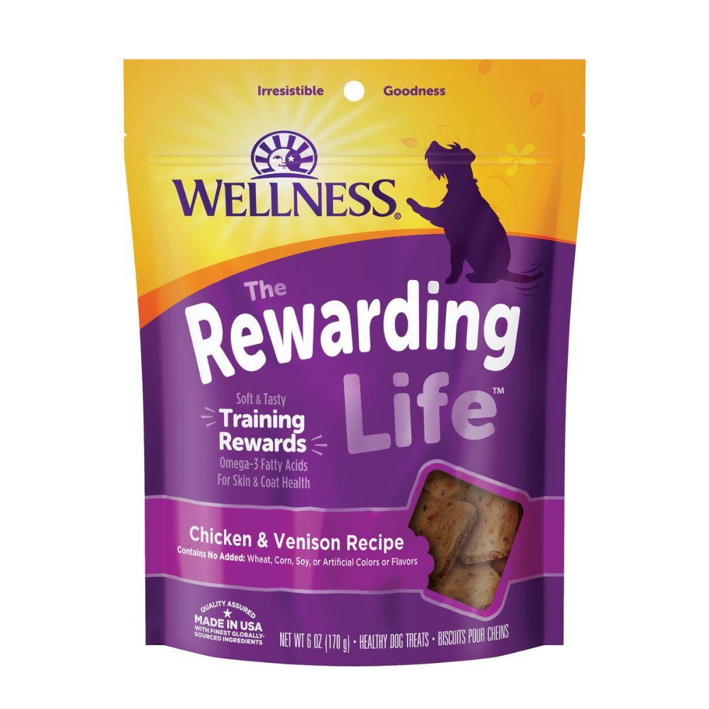 Wellness The Rewarding Life Dog Treats - Natural, Soft & Grain Free Training Bites - Chicken & Venison