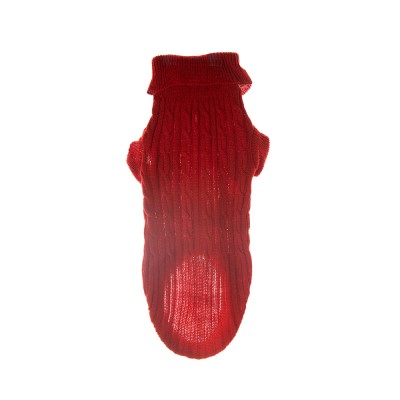 Fashion Pet Dog Sweater - Red Cableknit