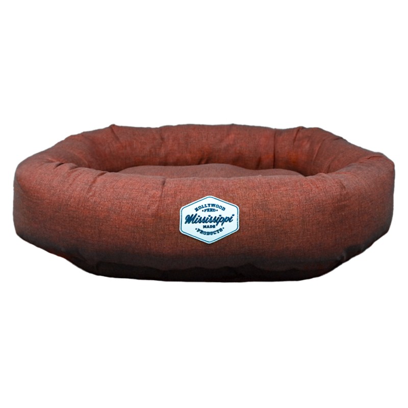 Mississippi Made Ultra Soft Donut Dog Bed - Washable Cover & Supportive Design for Comfort - Black Cherry
