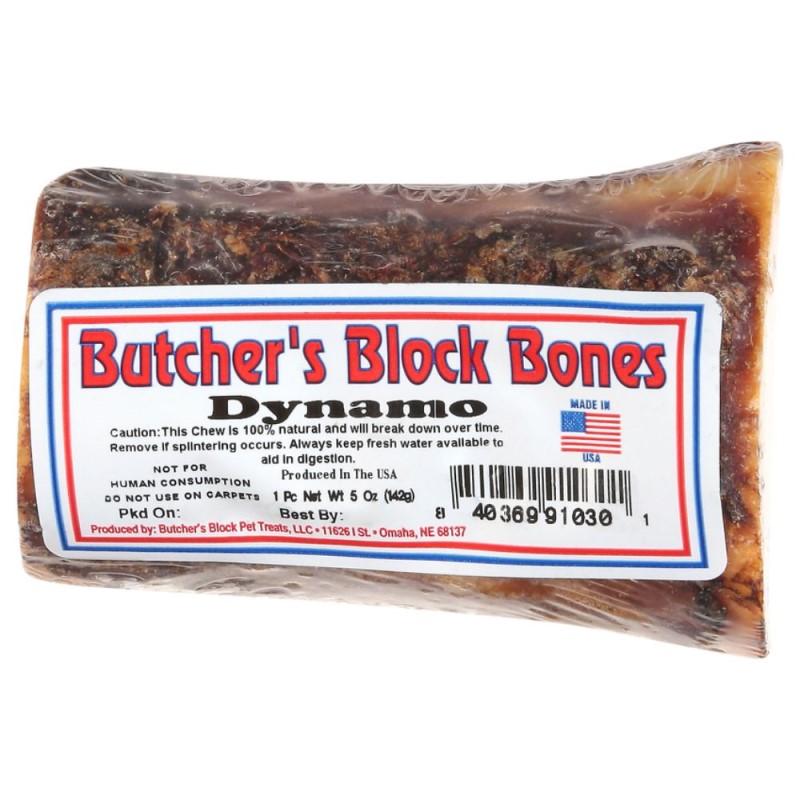 Butcher's Block Bones Dog Chew - Single Ingredient, Natural & Flavorful Reward - The Dynamo Center Cut Bone