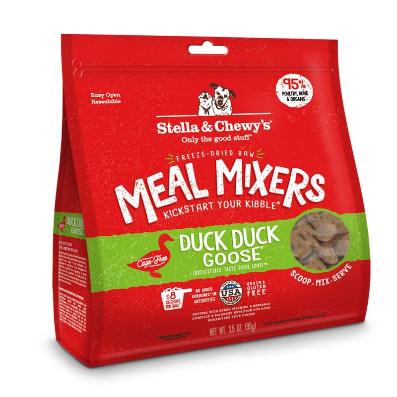 Stella & Chewy's - Freeze Dried Raw Dog Food Meal Mixer - High Protein & Grain Free - Duck Duck Goose Recipe - 3.5 oz