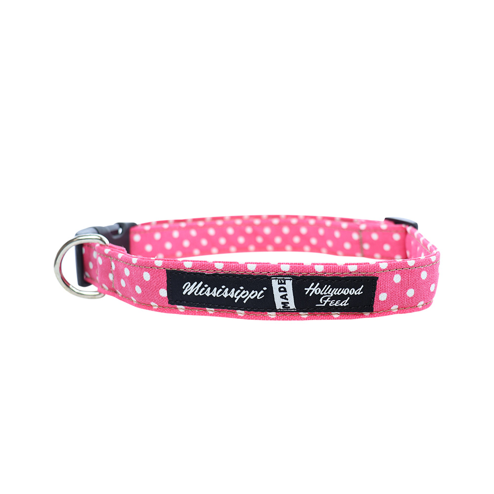 Mississippi Made Dog Collar - Pink Mini Dot