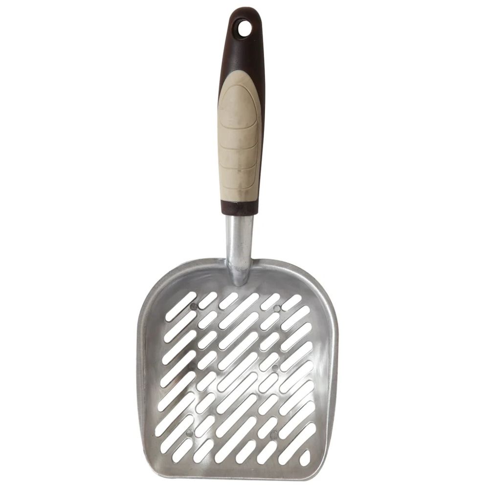 Petmate Heavy Duty Metal Cat Litter Scoop - Durable Aluminum Shovel with Ergonomic Grip