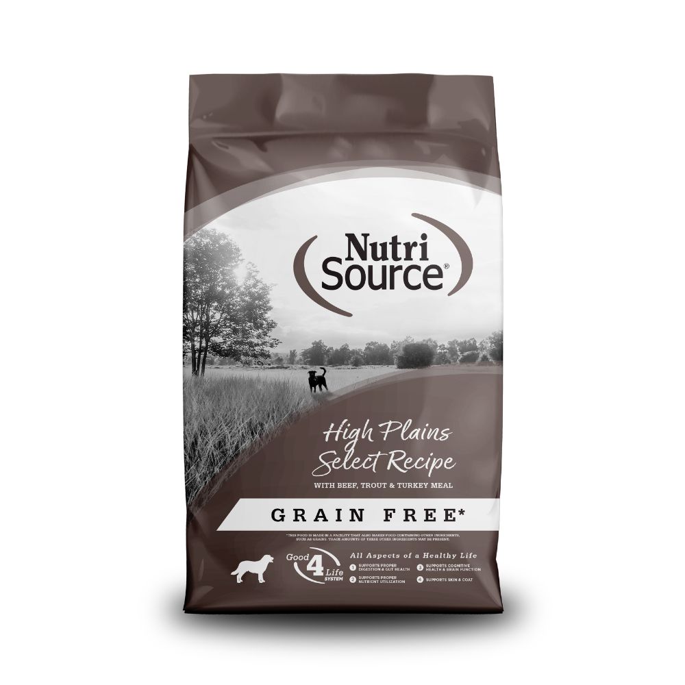 NutriSource Dry Dog Food - Grain Free High Plains Select - Beef, Trout & Turkey Meal