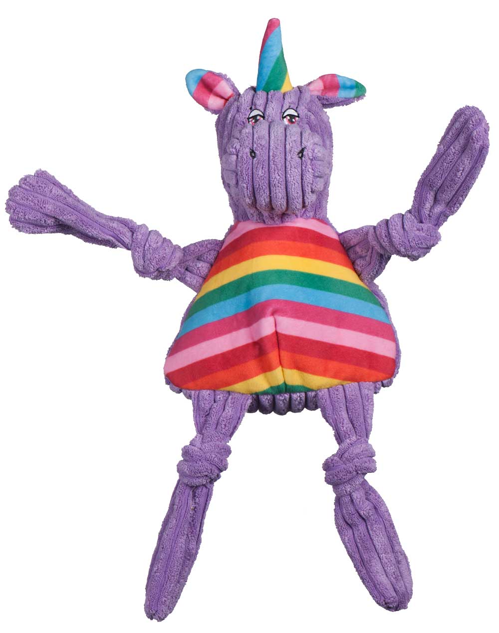 HuggleHounds Dog Toy - Knottie - Rainbow Unicorn