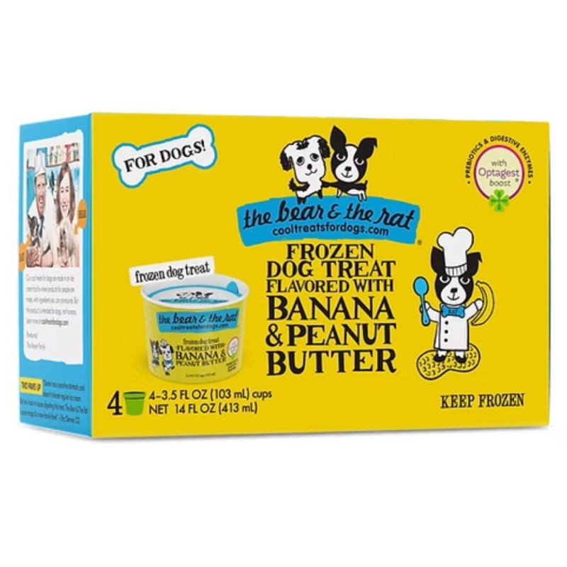 The Bear & The Rat Dog Treat - Gut Healthy Low Calorie Frozen Yogurt - Banana & Peanut Butter
