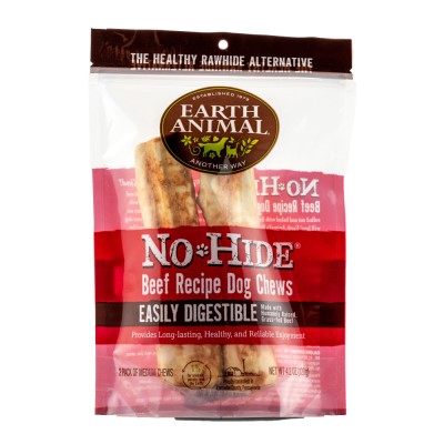 Earth Animal Dog Chew - No-Hide Beef Chew - Medium-2 pack