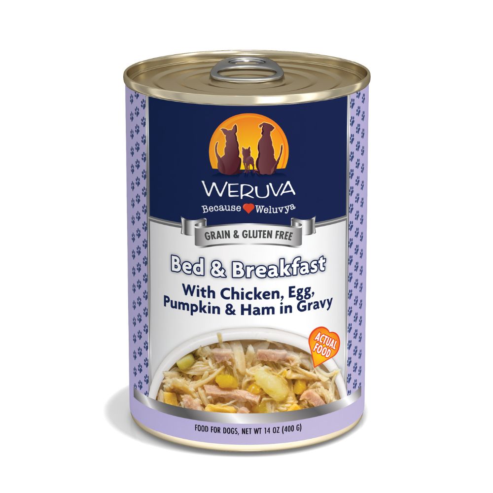 Weruva Wet Dog Food - Bed & Breakfast with Chicken, Egg, Pumpkin, & Ham-Case of 12