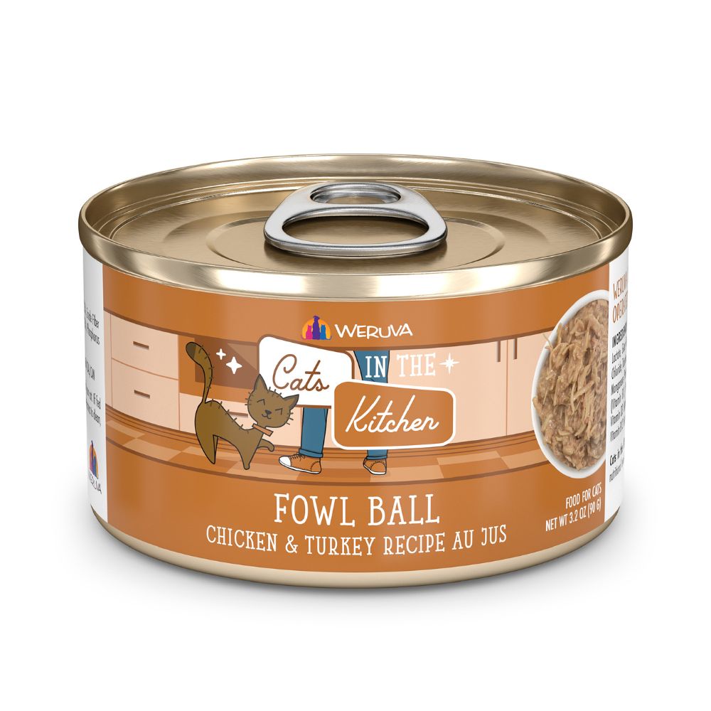 Weruva Cats in the Kitchen Wet Cat Food - Fowl Ball with Chicken & Turkey-Case of 24