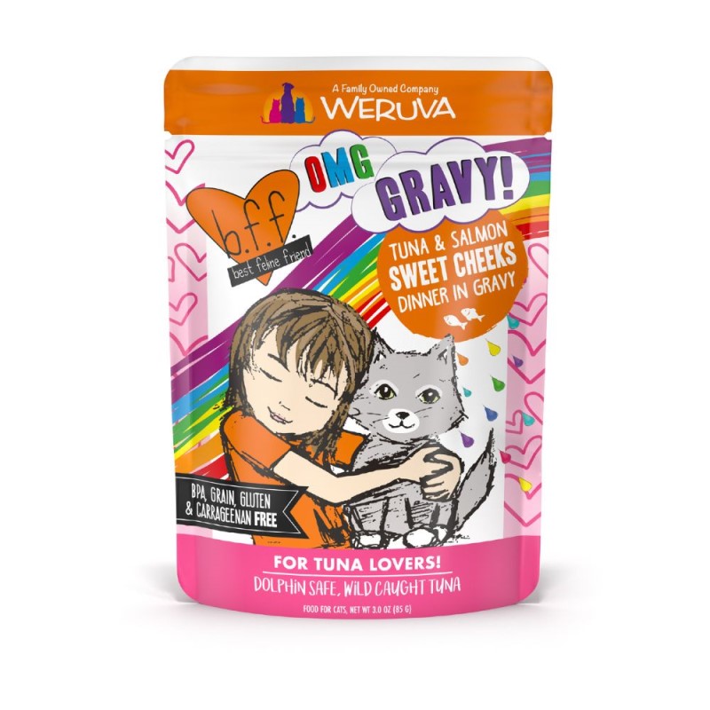 Weruva BFF OMG Wet Cat Food - Tuna & Salmon Sweet Cheeks Recipe-Case of 12