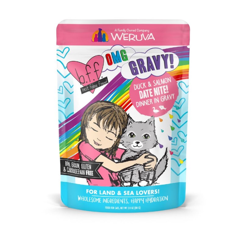 Weruva BFF OMG Wet Cat Food - Duck & Salmon Date Nite-Case of 12